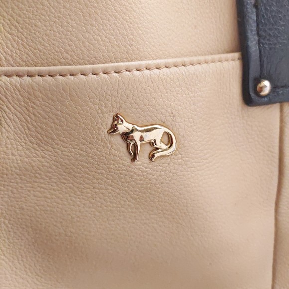 Emma Fox Tan and Black Leather Weekender Bag - Picture 16 of 16